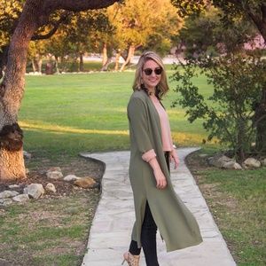 Boohoo Green Duster Jacket